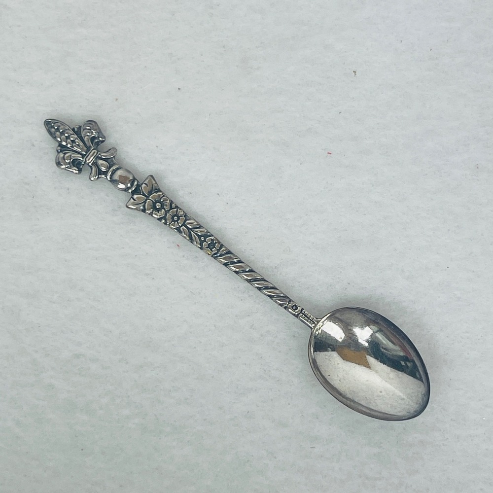 Unbranded Spoon Unisex OS Fleur-de-Lis Silver Ornate Floral Vintage Excellent